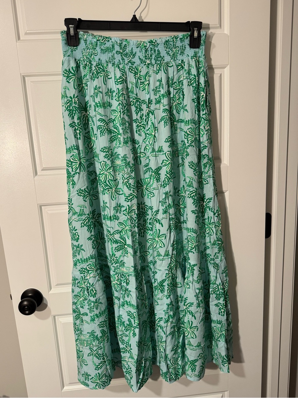 NWT Mary Square Vivian Maxi Skirt, Island Oasis Green Print, Size XL